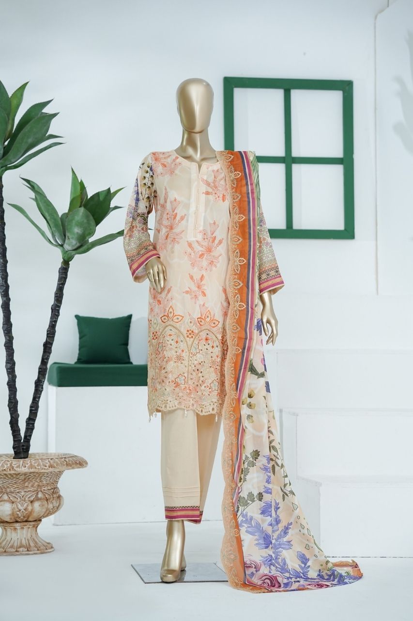 Umang By Aifa Printed & Chickenkari Emb Lawn 3PC