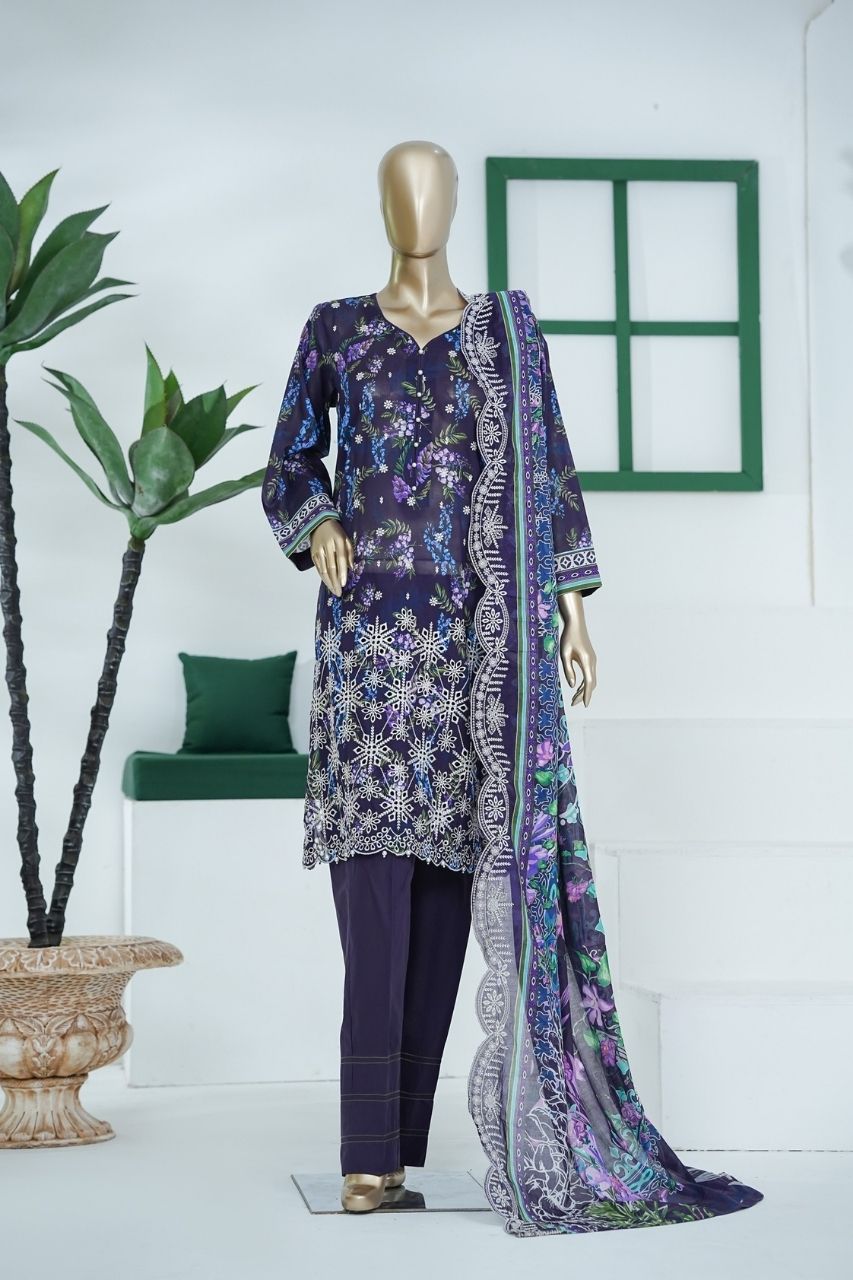 Umang By Aifa Printed & Chickenkari Emb Lawn 3PC
