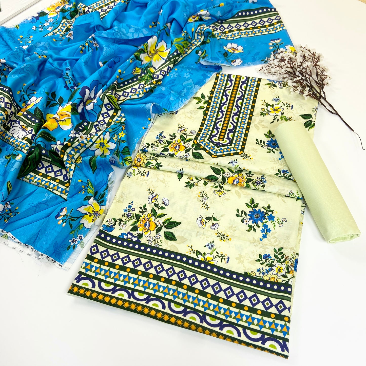 Kayseria Digital Printed Bana Dora Linen 3PC