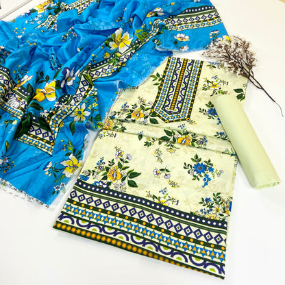 Kayseria Digital Printed Bana Dora Linen 3PC