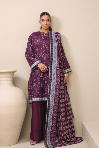 Raqs By Uneq Digital Printed Slub Khaddar 3PC