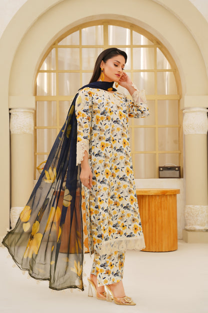 Jashn-e-Baharan By Anaya Noor Emb & Digital Printed Lawn 3PC