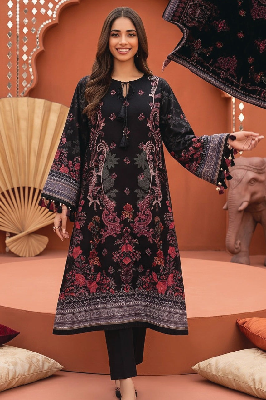 Zesh Printed Velvet Dora Viscose 3PC
