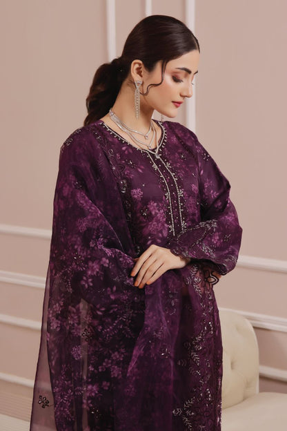 Sharjeena | Dressline | Semi-Stitched -Organza