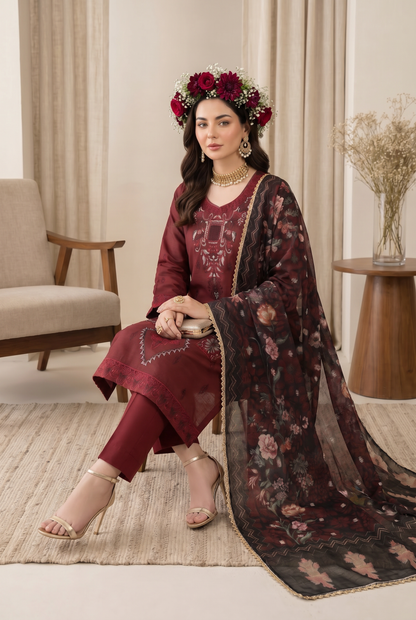Florent By Anaya Noor Embroidered 3PC