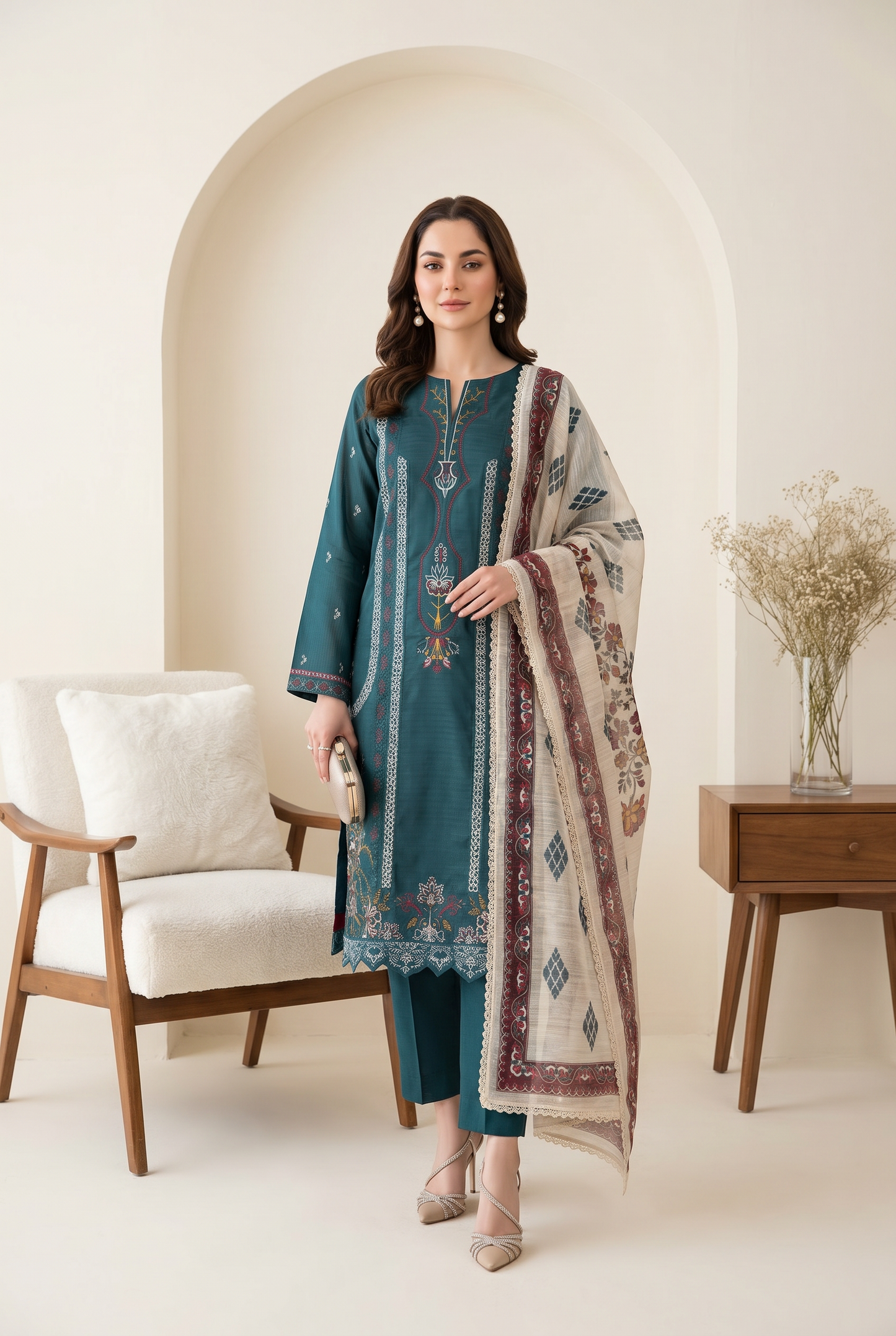 Florent By Anaya Noor Embroidered 3PC