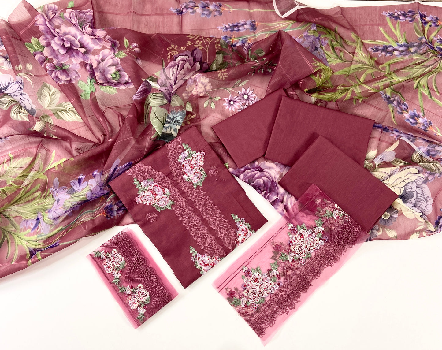 Bin Ilyas Cambric Embroidered 3PC