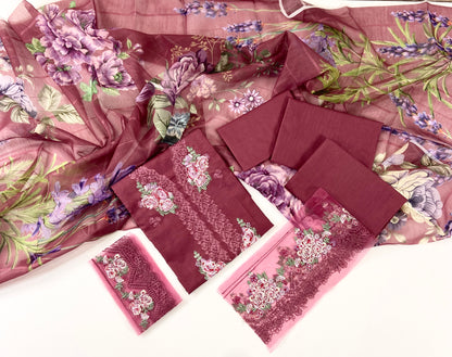 Bin Ilyas Cambric Embroidered 3PC