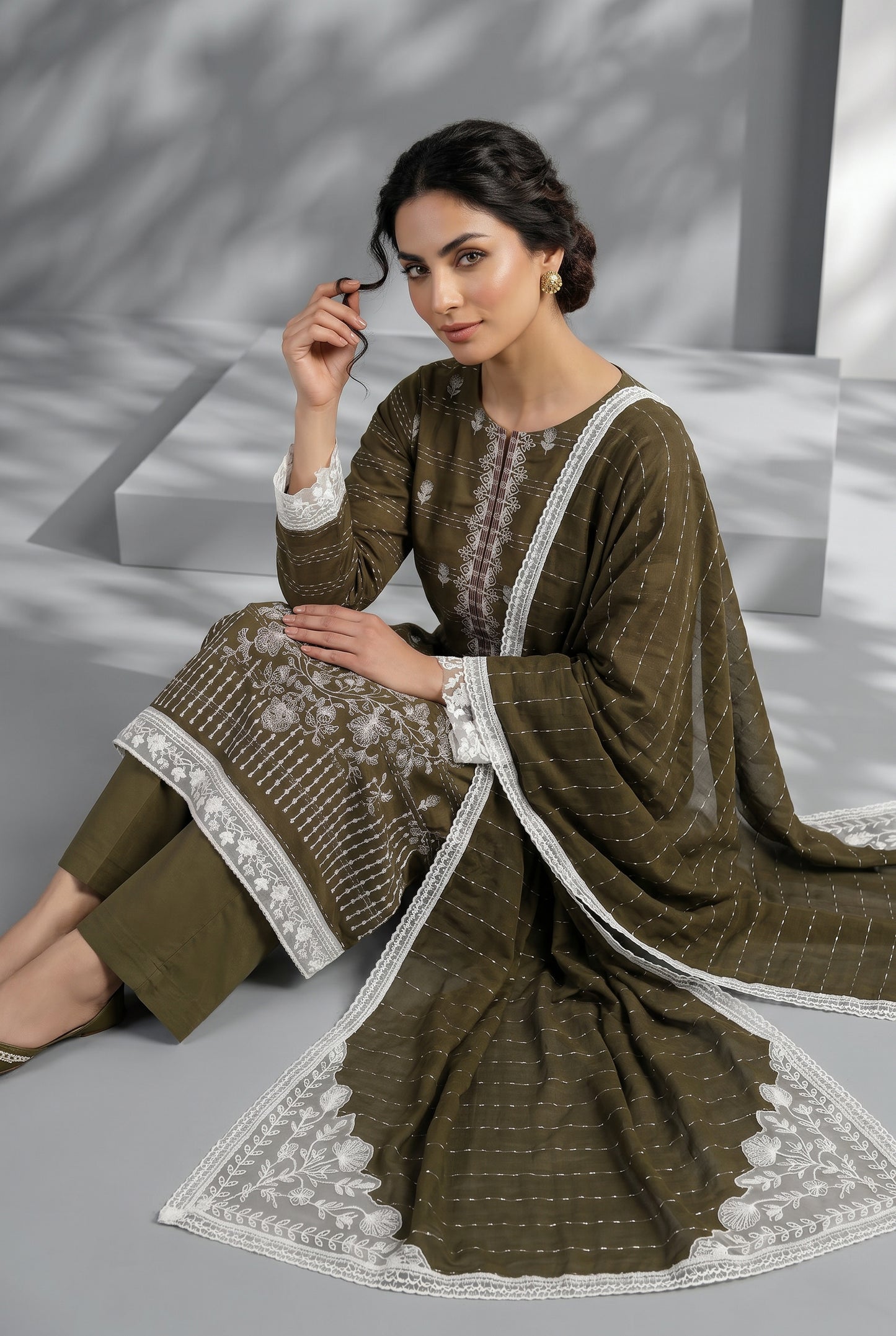 Haya By Anaya Noor Tarkashi Design Lawn 3PC