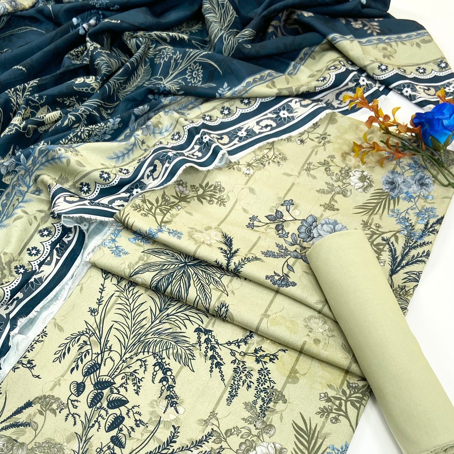 Raqs By Uneq Digital Printed Cotton Viscose 3PC