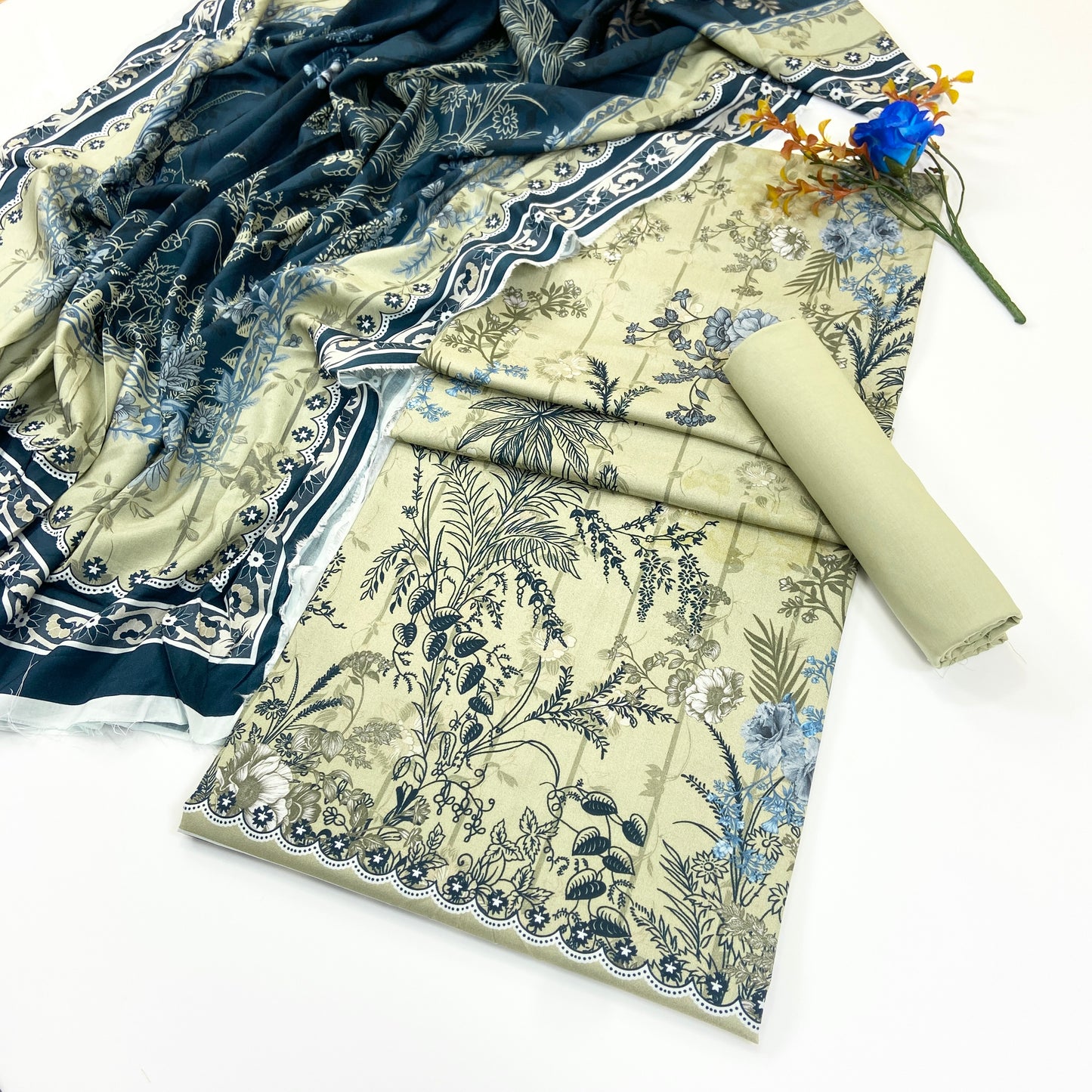 Raqs By Uneq Digital Printed Cotton Viscose 3PC
