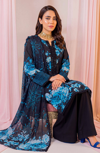 Black Series By Anaya Noor Digital Printed Chamki Lawn 3PC