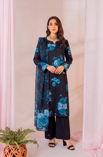 Black Series By Anaya Noor Digital Printed Chamki Lawn 3PC