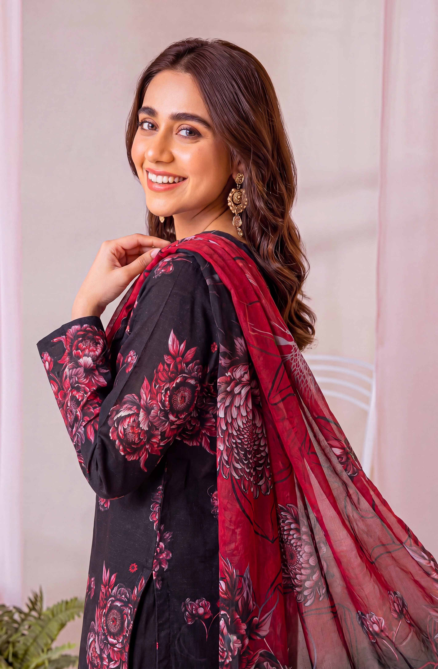 Black Series By Anaya Noor Digital Printed Chamki Lawn 3PC