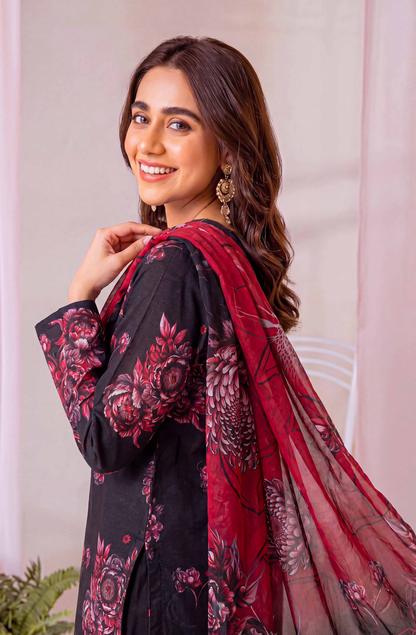 Black Series By Anaya Noor Digital Printed Chamki Lawn 3PC