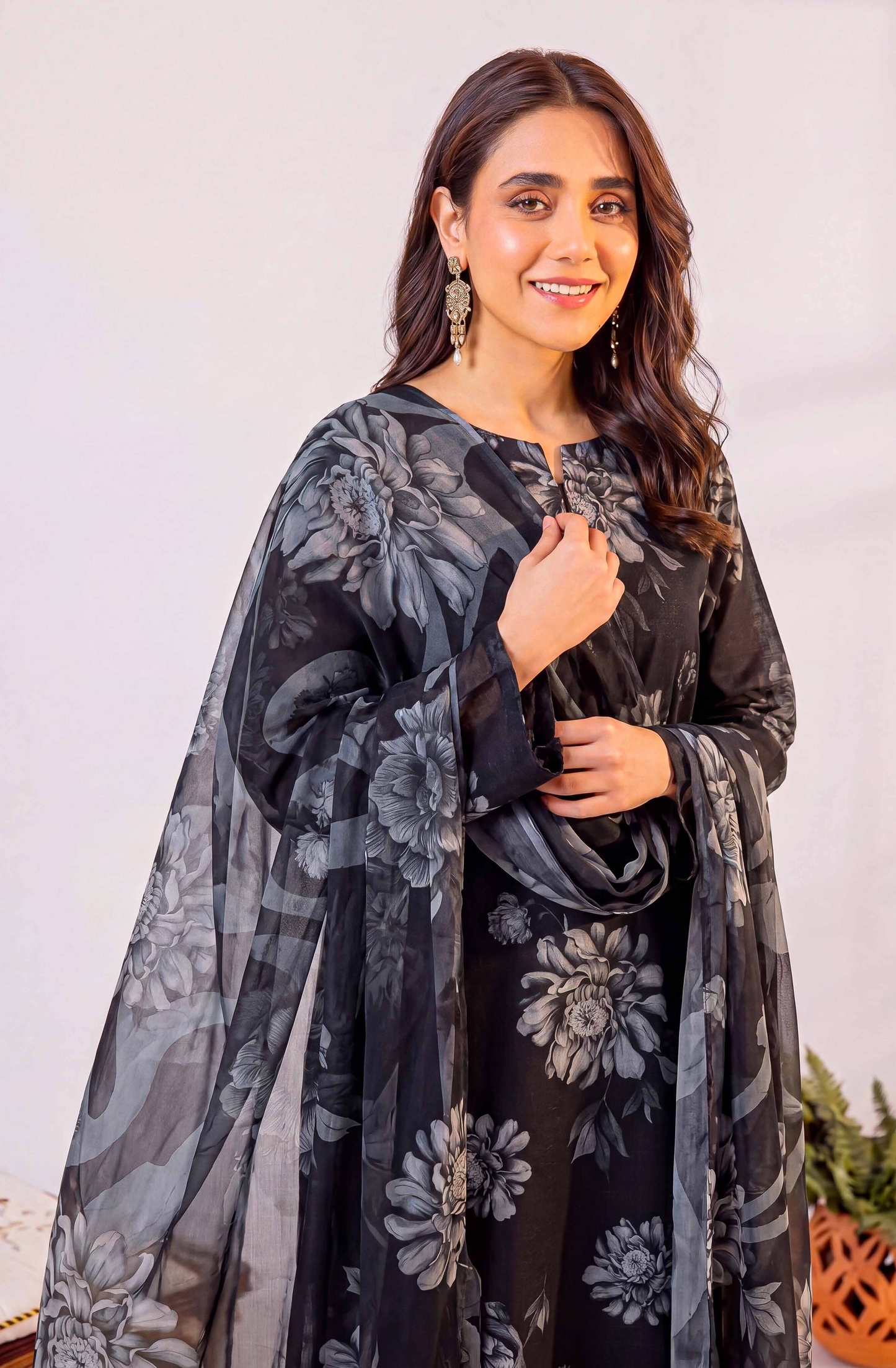 Black Series By Anaya Noor Digital Printed Chamki Lawn 3PC