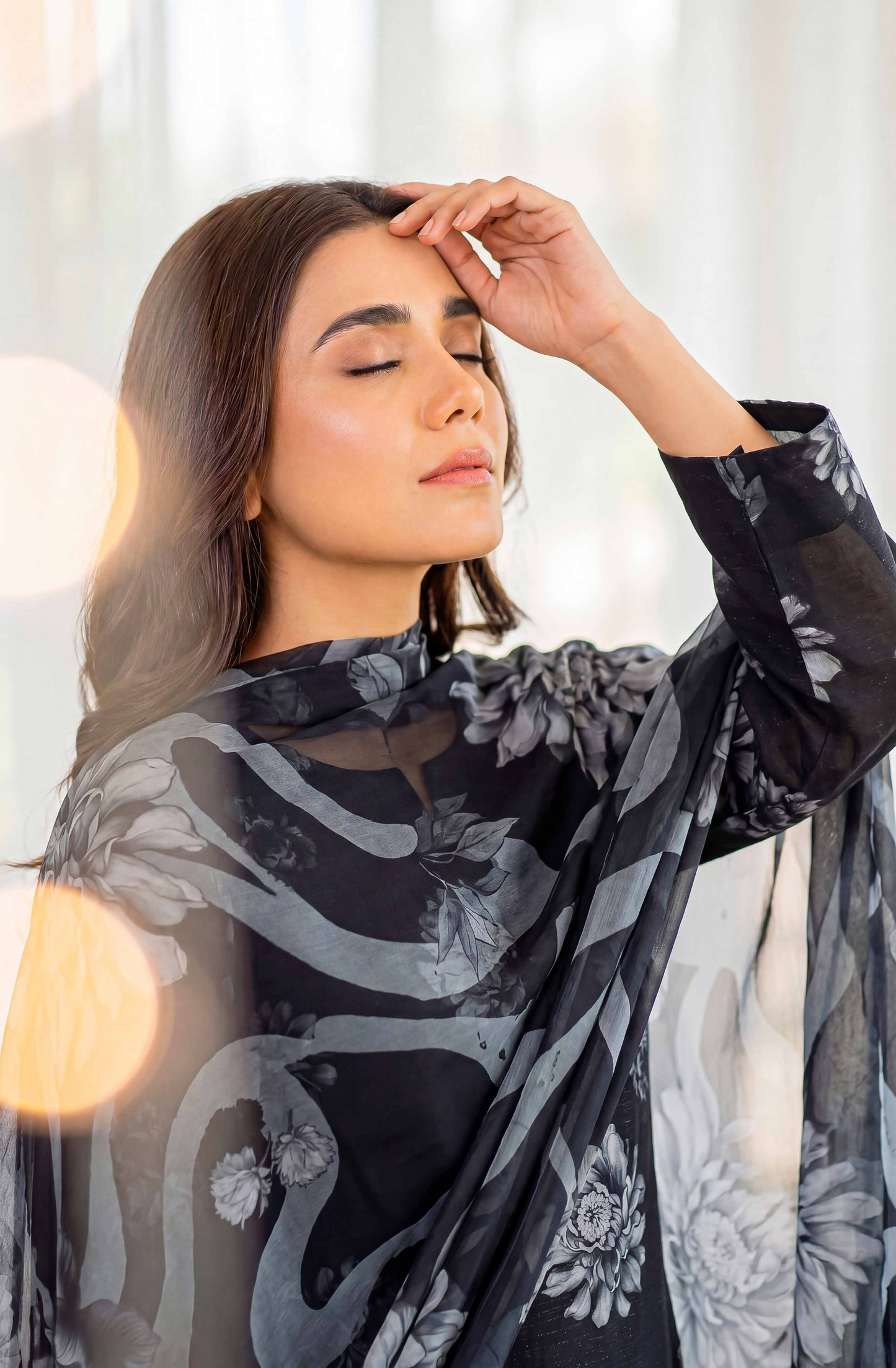 Black Series By Anaya Noor Digital Printed Chamki Lawn 3PC