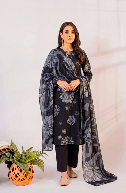 Black Series By Anaya Noor Digital Printed Chamki Lawn 3PC