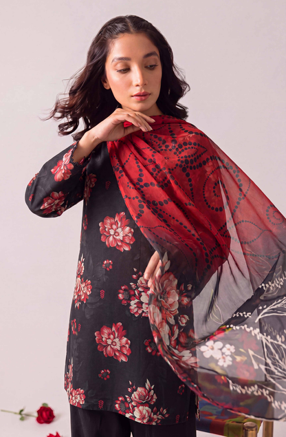 Black Series By Anaya Noor Digital Printed Chamki Lawn 3PC