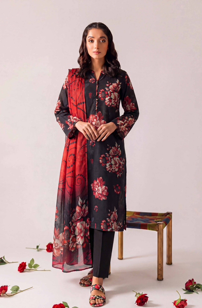 Black Series By Anaya Noor Digital Printed Chamki Lawn 3PC