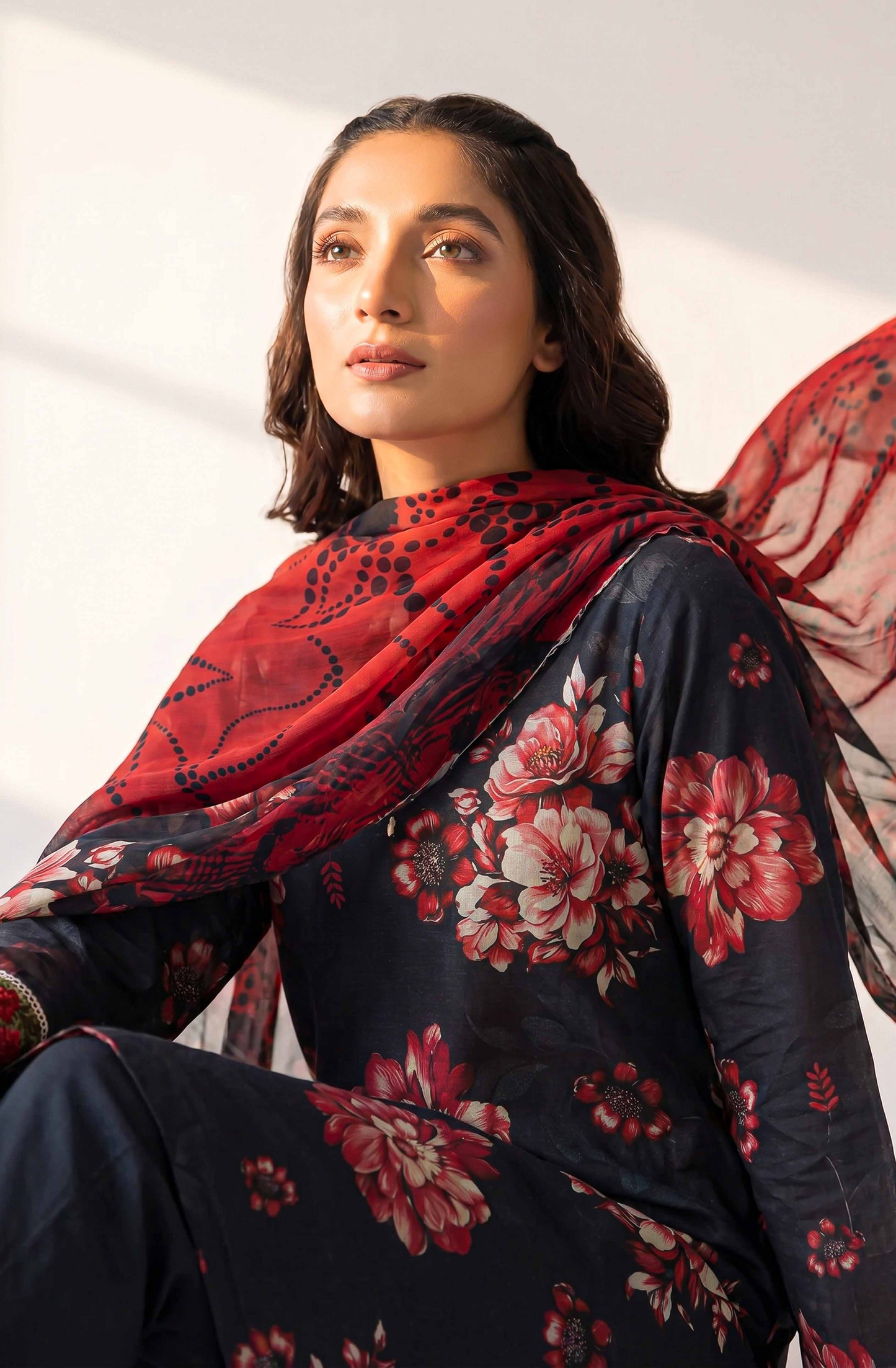 Black Series By Anaya Noor Digital Printed Chamki Lawn 3PC