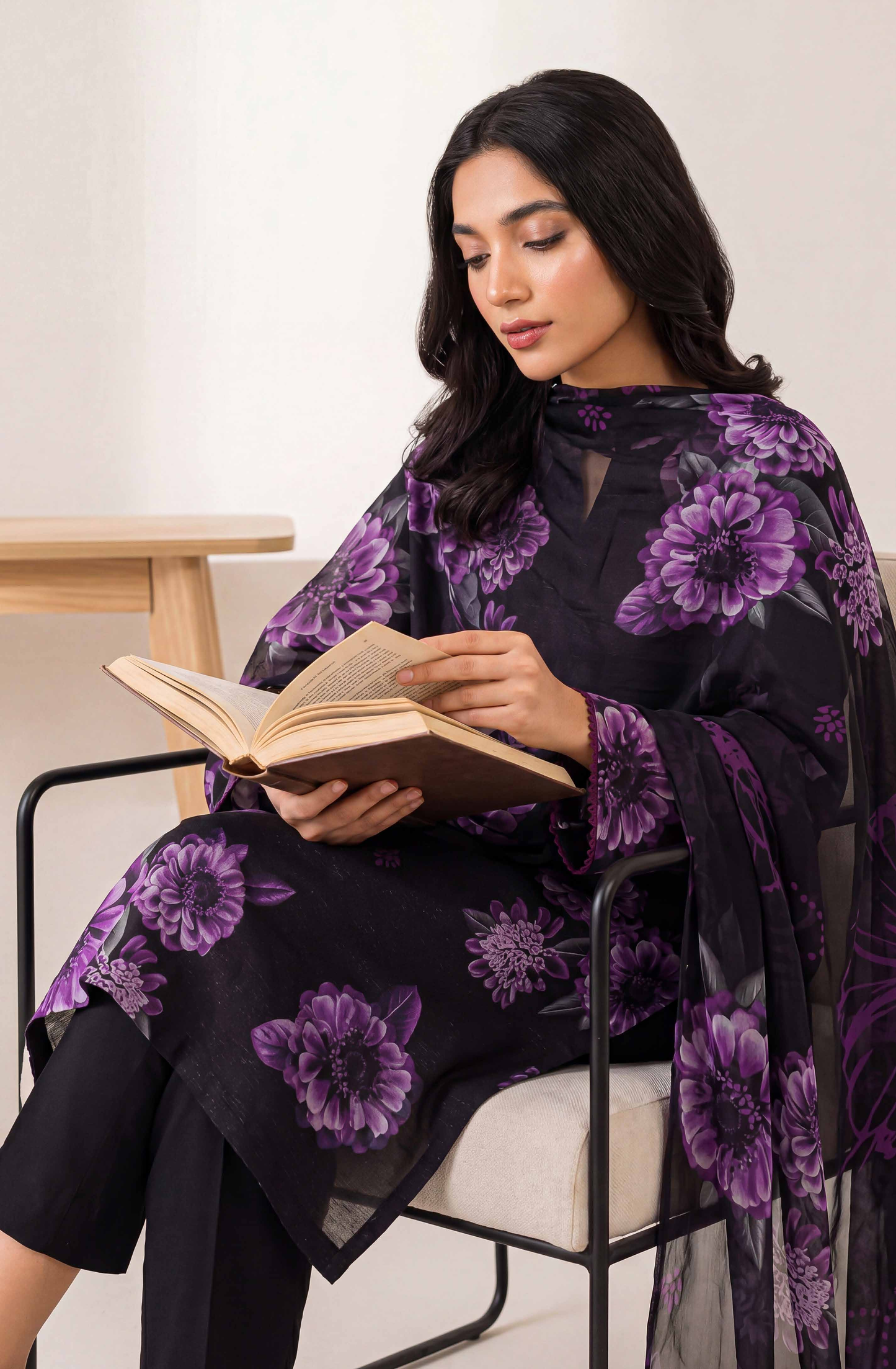 Black Series By Anaya Noor Digital Printed Chamki Lawn 3PC