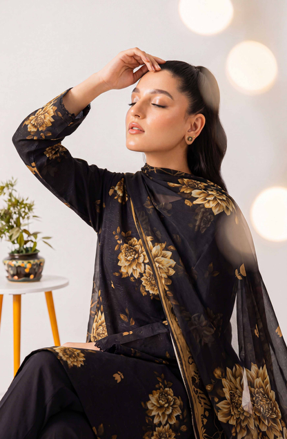Black Series By Anaya Noor Digital Printed Chamki Lawn 3PC