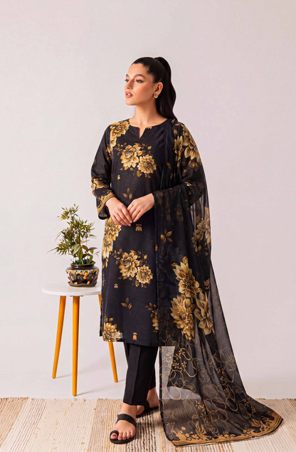 Black Series By Anaya Noor Digital Printed Chamki Lawn 3PC