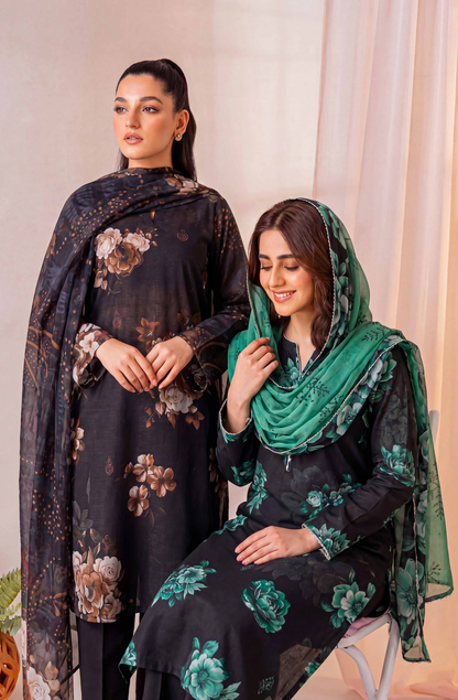 Black Series By Anaya Noor Digital Printed Chamki Lawn 3PC