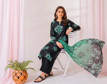 Black Series By Anaya Noor Digital Printed Chamki Lawn 3PC