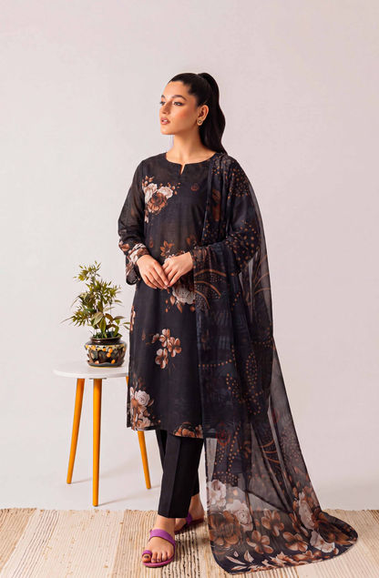 Black Series By Anaya Noor Digital Printed Chamki Lawn 3PC