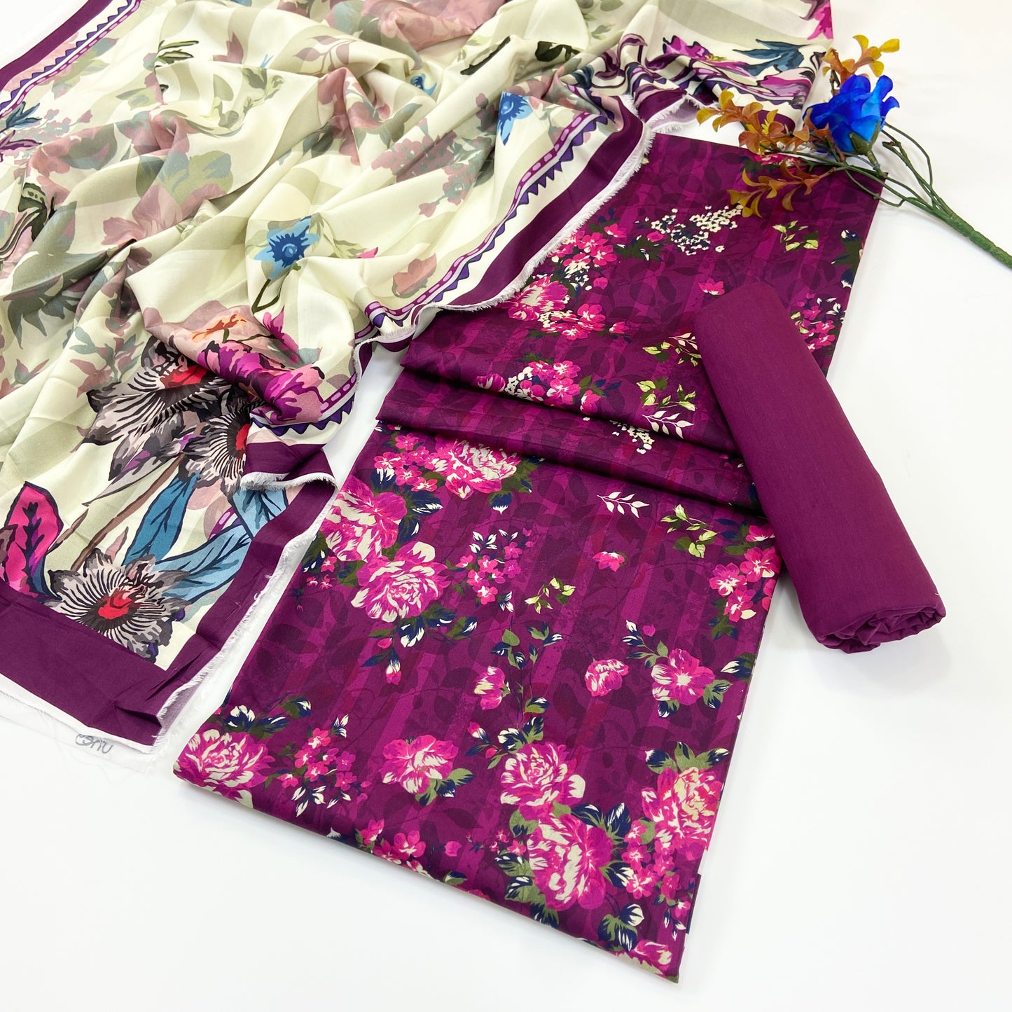 Raqs By Uneq Digital Printed Cotton Viscose 3PC