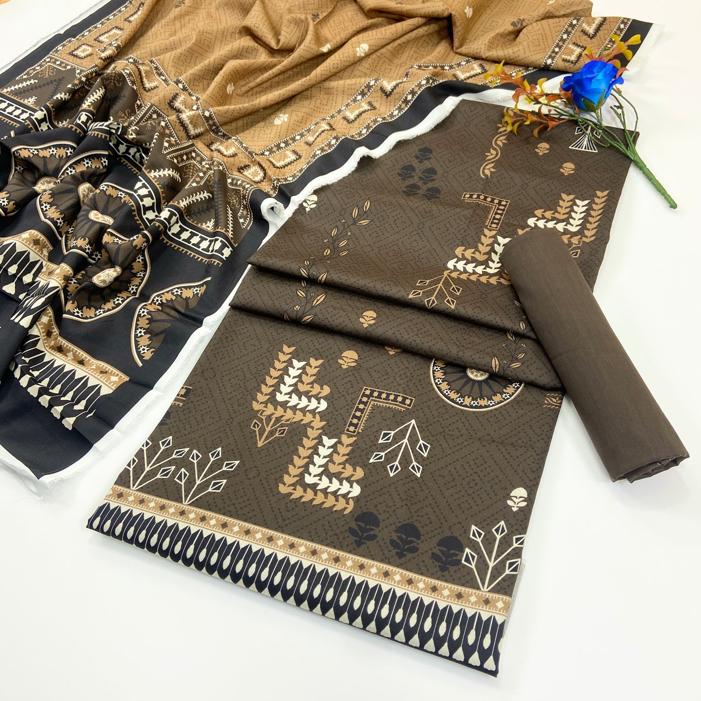 Raqs By Uneq Digital Printed Cotton Viscose 3PC