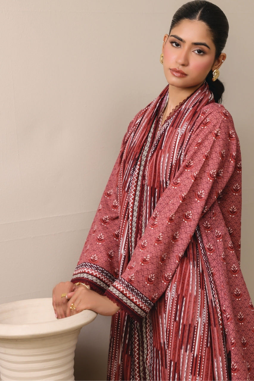 Raqs By Uneq Digital Printed Slub Khaddar 3PC