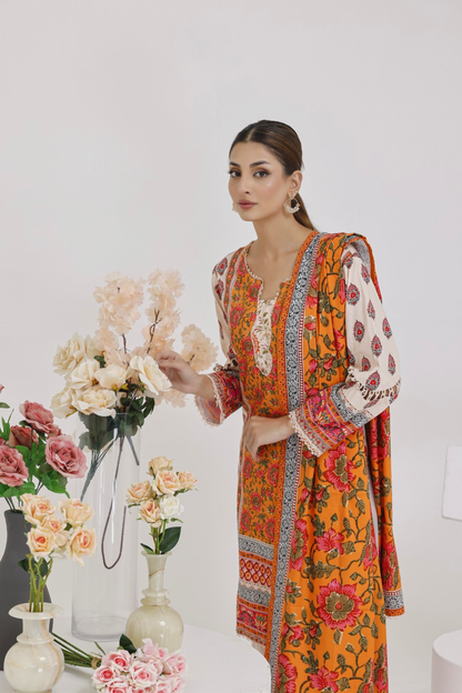 Salina Digital Printed Linen 3PC