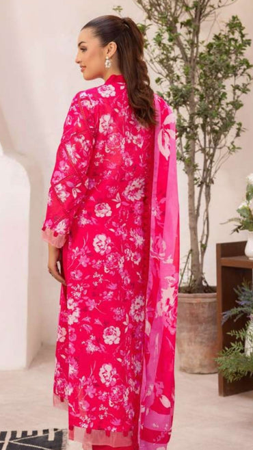 Coral Premium Doria Printed Lawn 3-PC