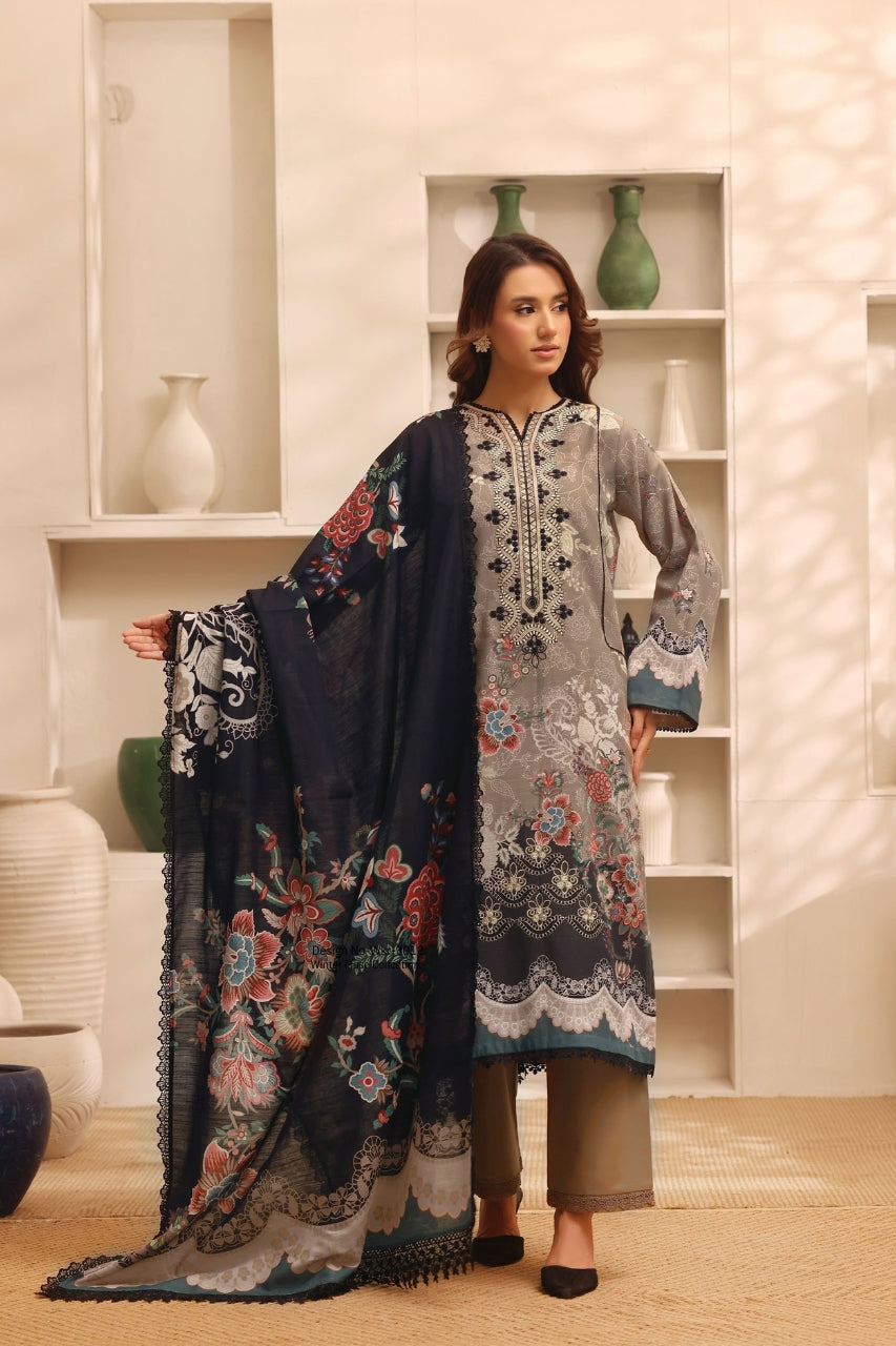 Winter Muse By Zarineh Digital Printed & Emb Khaddar 3PC