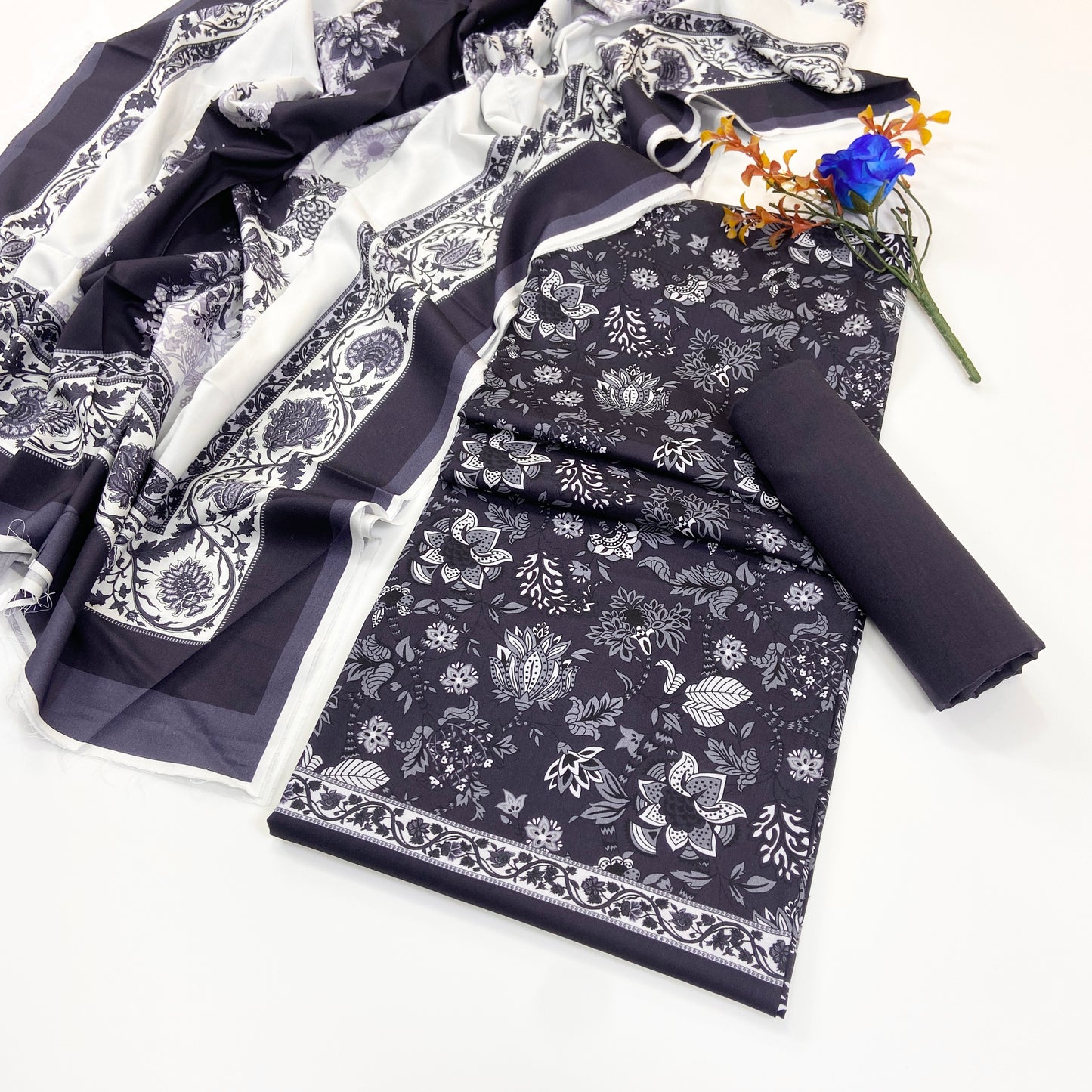 Raqs By Uneq Digital Printed Cotton Viscose 3PC