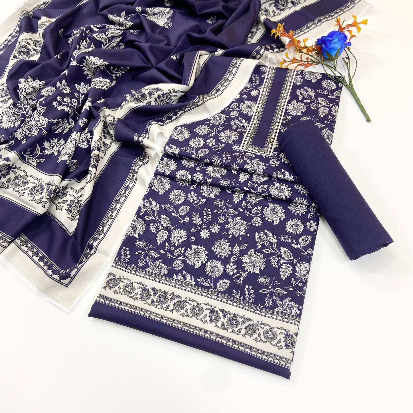 Raqs By Uneq Digital Printed Cotton Viscose 3PC