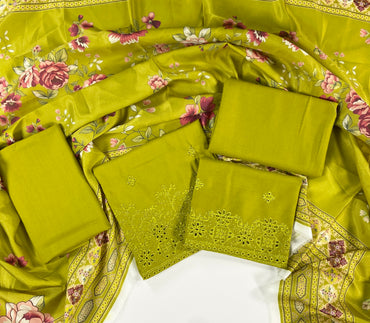 Anaya Noor Embroidered Dhanak 3PC