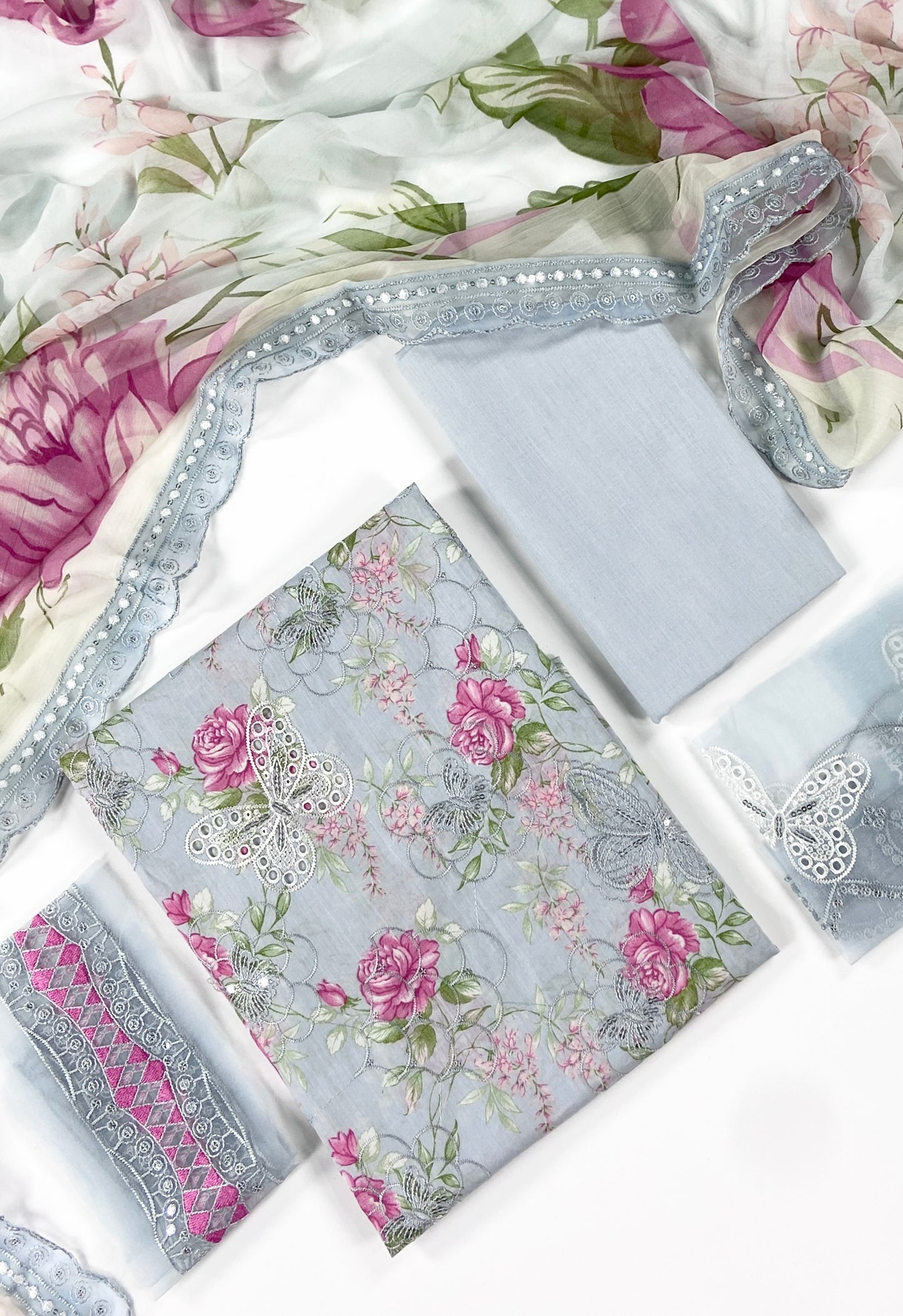 Maria B Embroiderd & Digital Printed Lawn 3PC