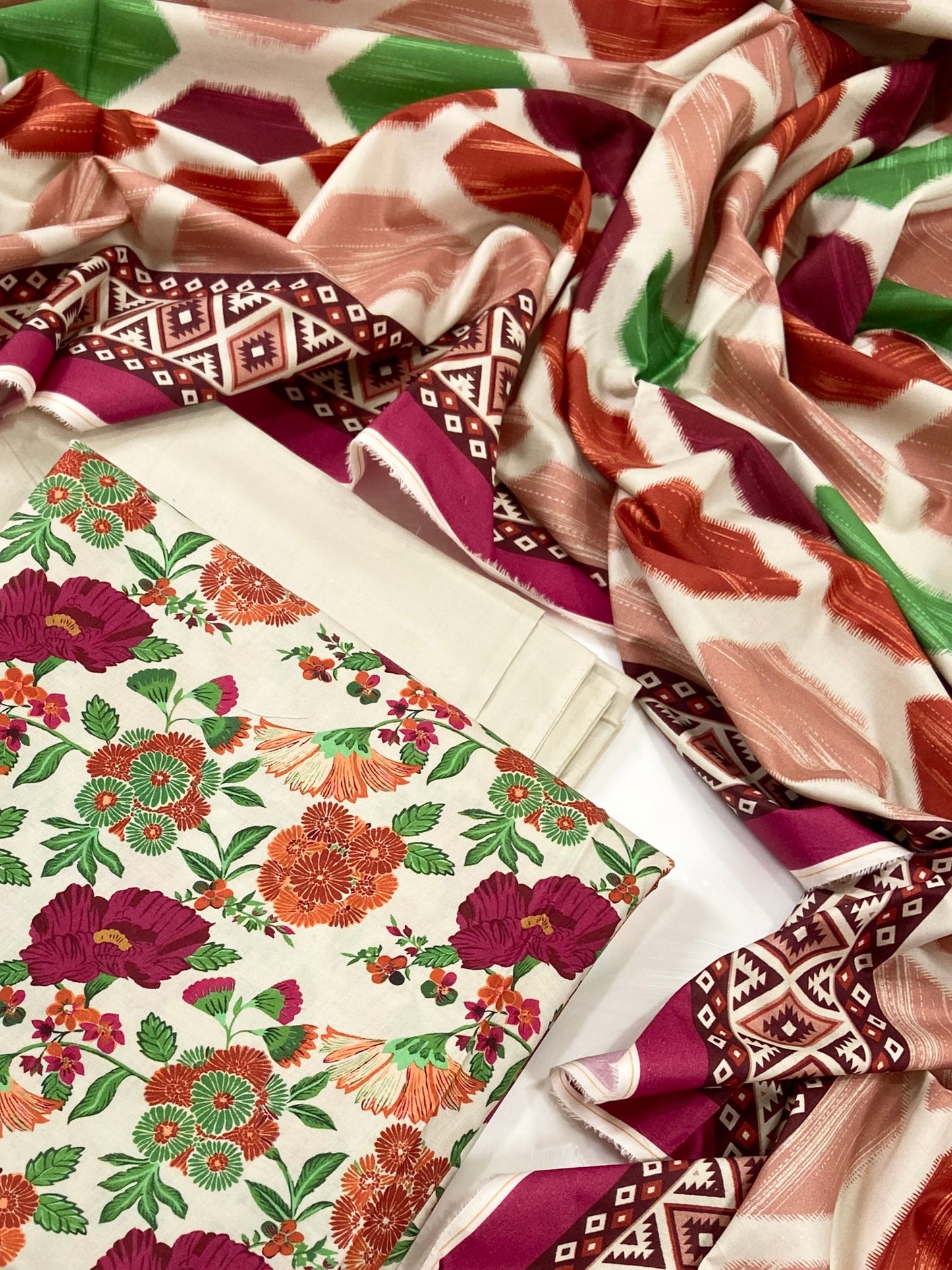 Sapphire Digital Printed Linen 3-PC