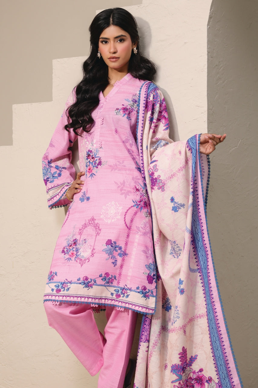 Raqs By Uneq Digital Printed Slub Khaddar 3PC