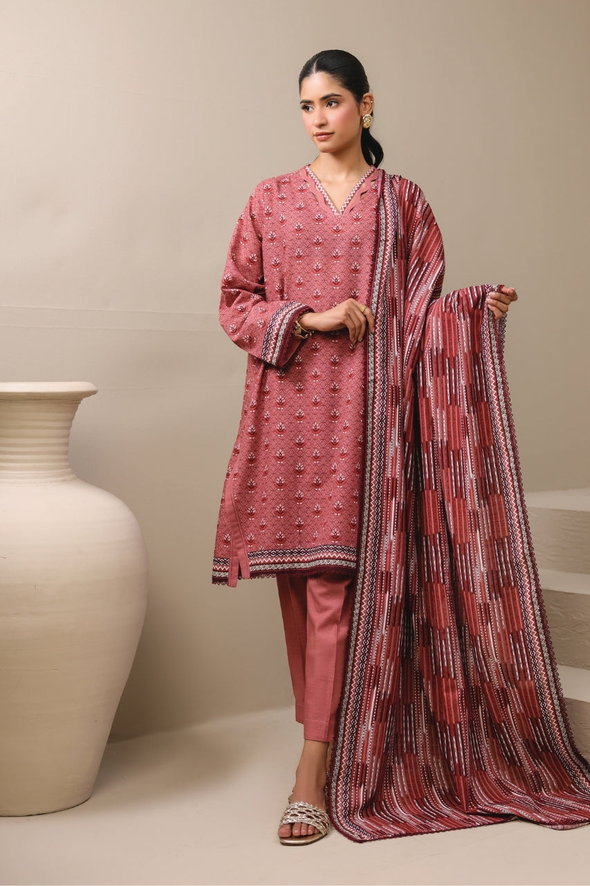 Raqs By Uneq Digital Printed Slub Khaddar 3PC