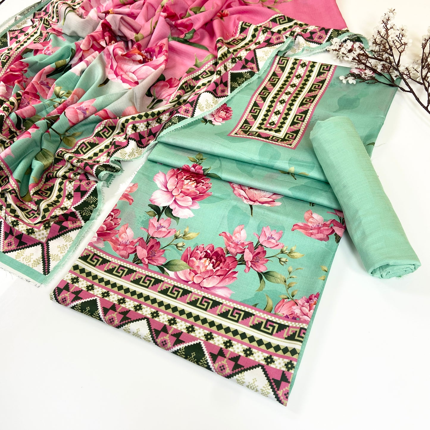 Kayseria Digital Printed Bana Dora Linen 3PC