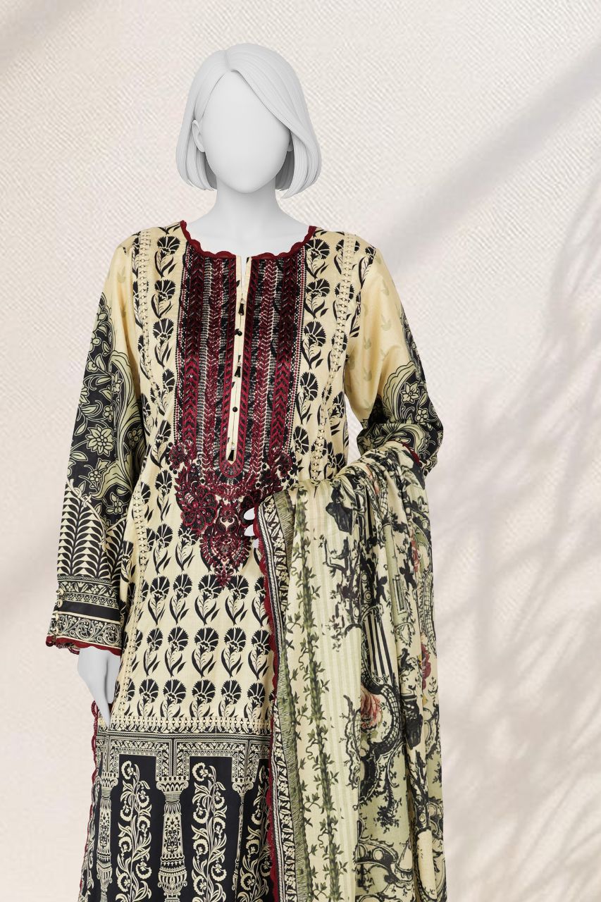 Panjnad by j. Emb Lawn Collection 3PC
