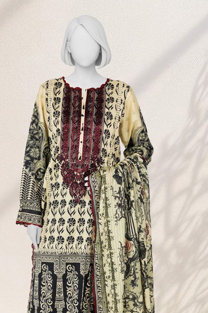 Panjnad by j. Emb Lawn Collection 3PC