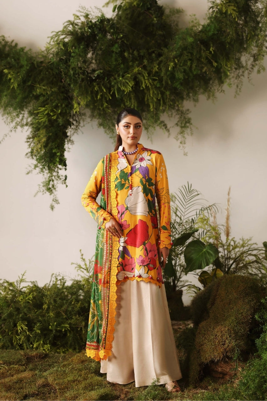 Bloom & Vogue By Naqsh Digital Printed Self Jacquard Viscose 3PC