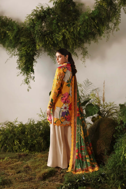 Bloom & Vogue By Naqsh Digital Printed Self Jacquard Viscose 3PC