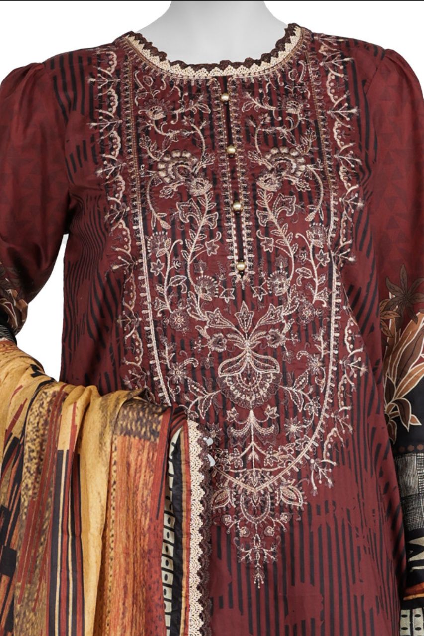 Panjnad by j. Emb Lawn Collection 3PC